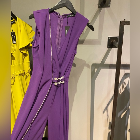 Valentine overlap purple jumpsuit - Picture 5 of 11